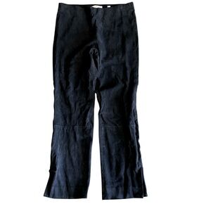 Vince navy lamb leather cropped pants